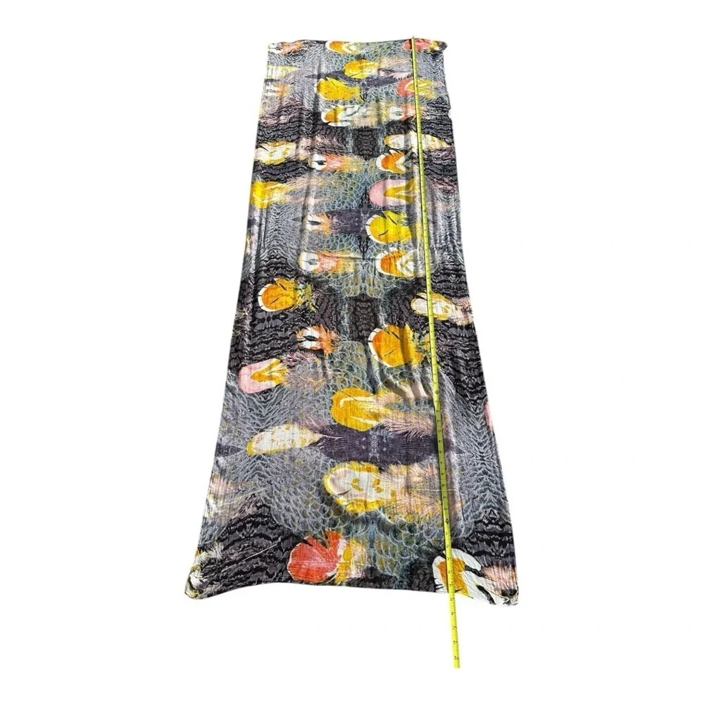 Abstract Feather Multicolor Front Row Society Artist Rectangle Scarf - Picture 6 of 8